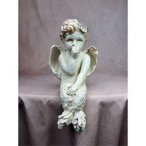 Vintage R. Shipman 1999 Angel Mermaid Seashells Shelf Sitter Statue READ